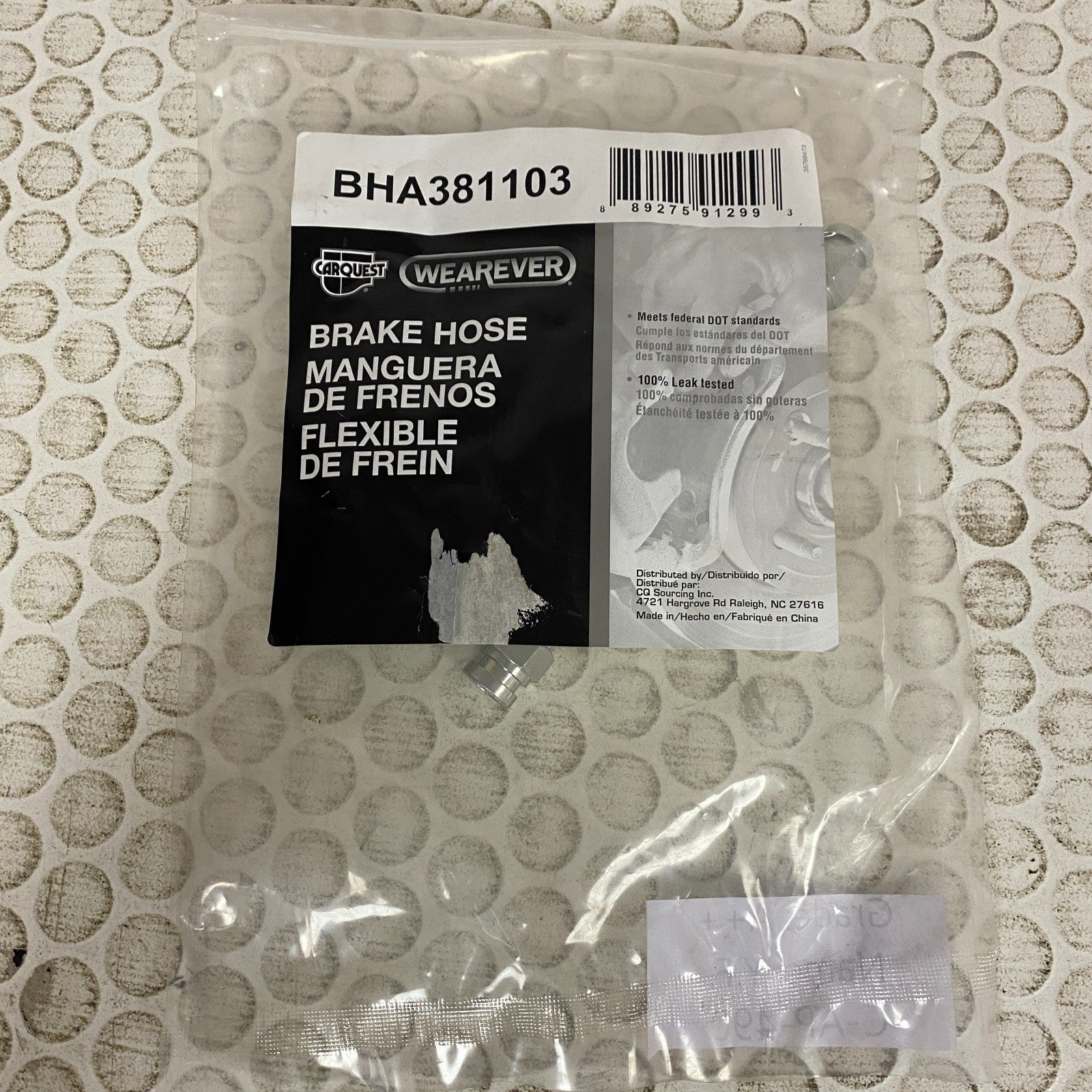 Carquest Wearever Brake Hose Assembly  w/o copper washers BHA381103