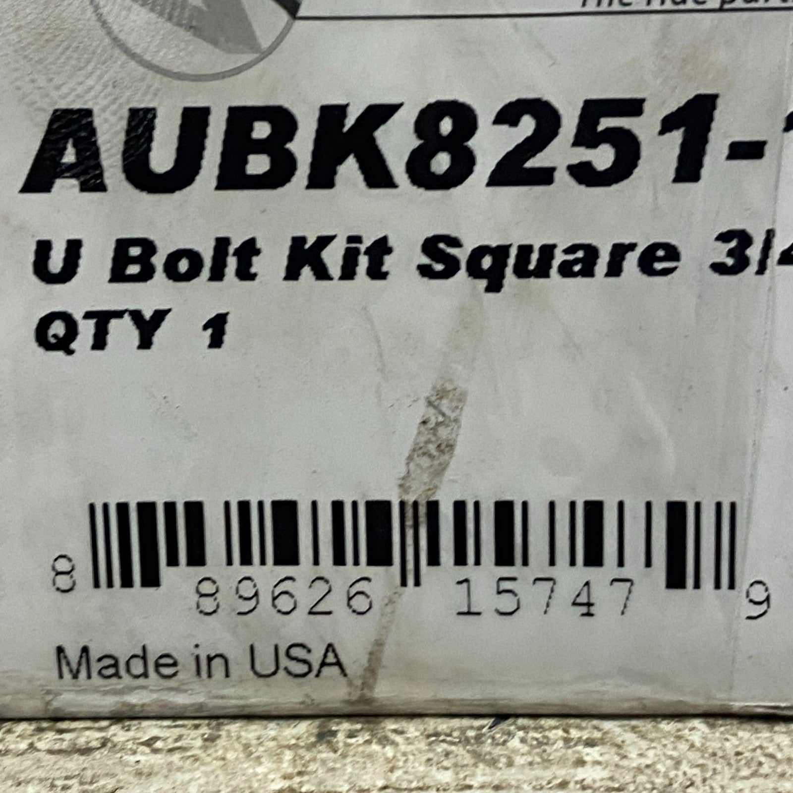Automann U‑Bolt Kit Square 3/4″ x 3″ x 15‑3/8″ Steel Finish AUBK8251‑153