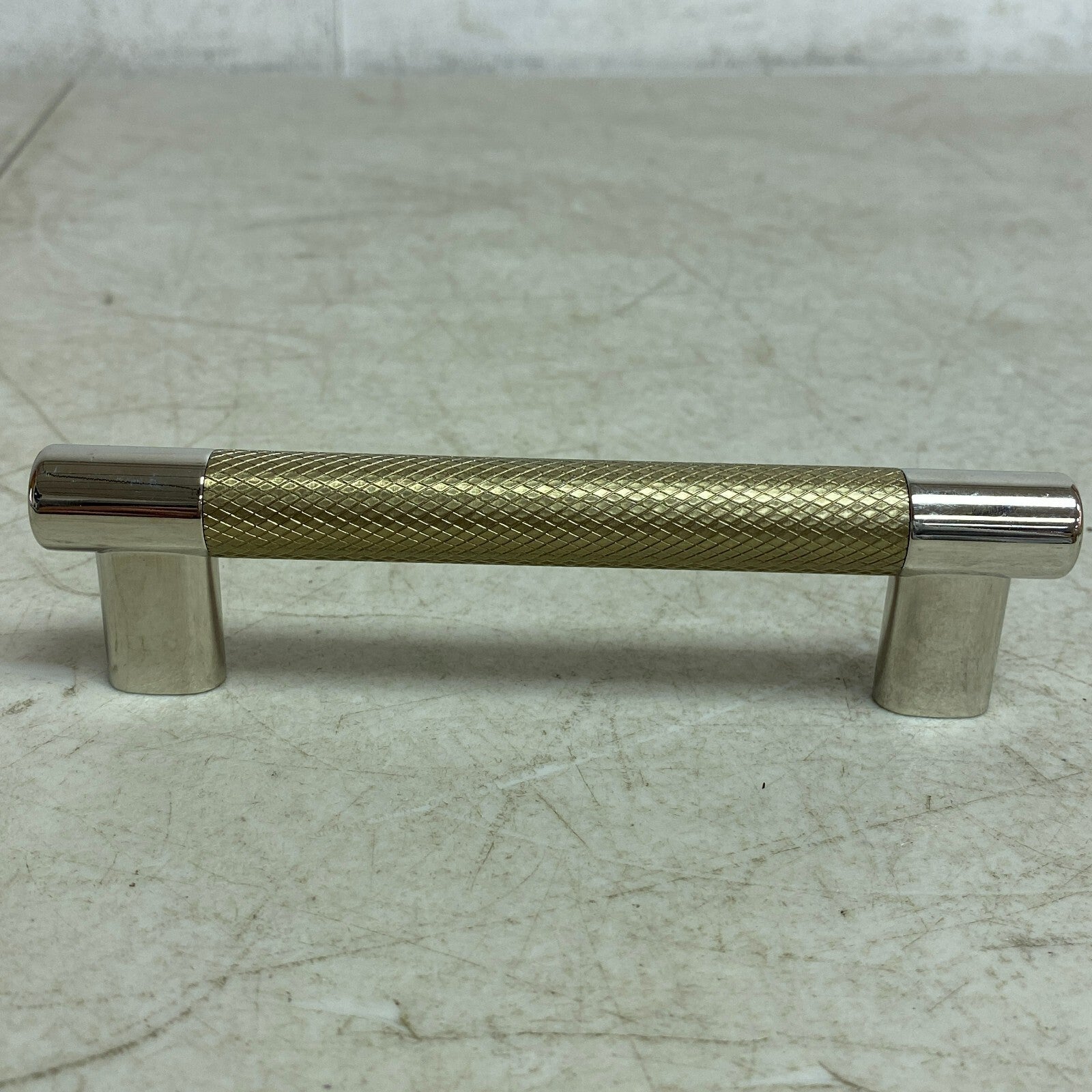 SIGNATURE HARDWARE 5-1/8" JERICO CABINET PULL-POLISHED NICKEL/GOLDEN CHAMPAGNE