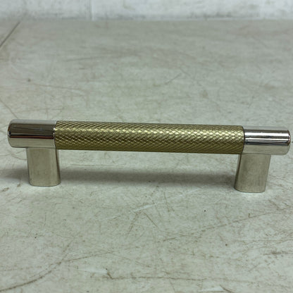 SIGNATURE HARDWARE 5-1/8" JERICO CABINET PULL-POLISHED NICKEL/GOLDEN CHAMPAGNE