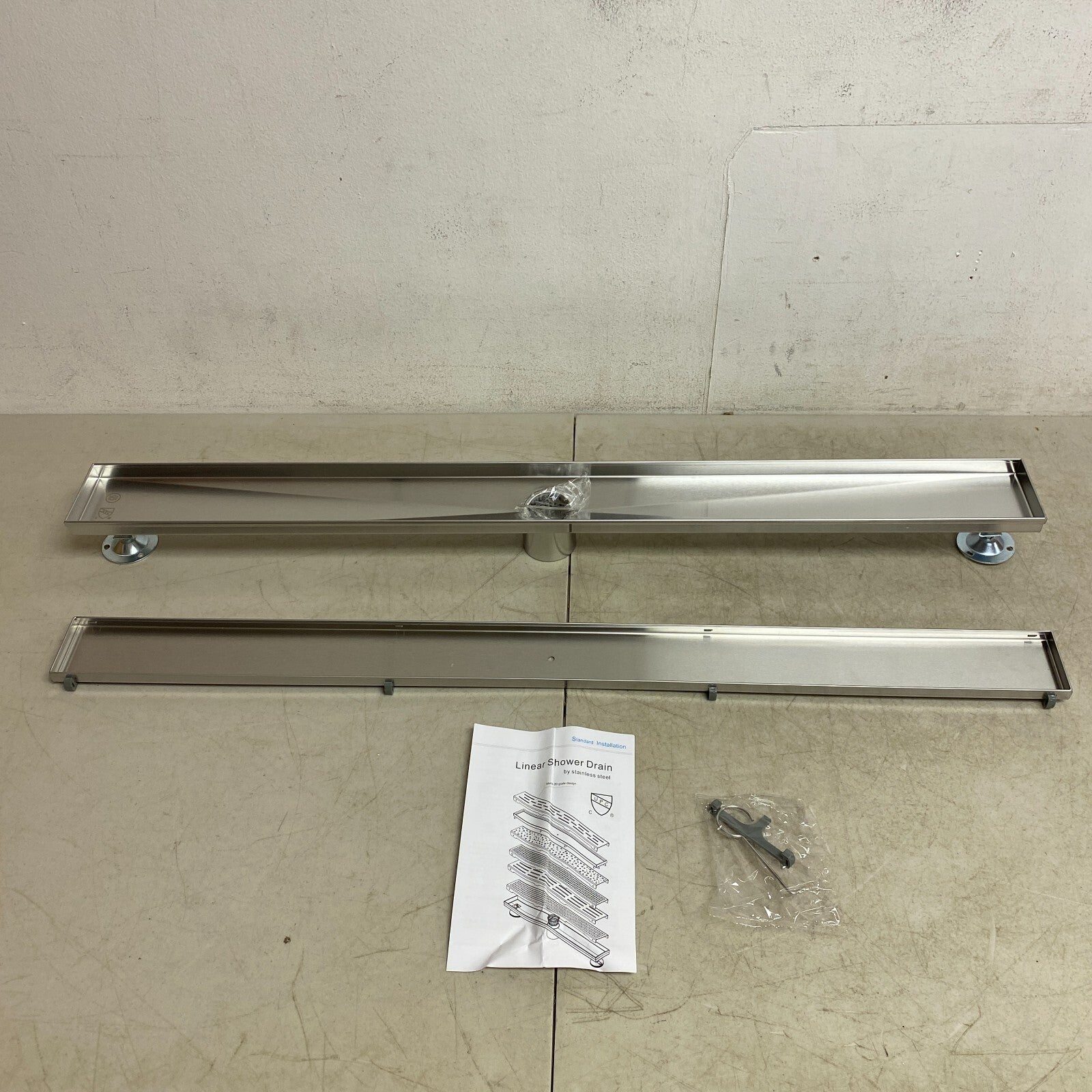 Signature Hardware 36" Cohen Linear Tile-In Shower Drain - Brushed Stainless S..