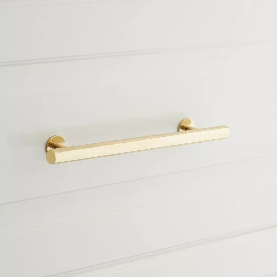 Signature Hardware 6" Diehl Adjustable Round Brass Drawer Pull - Satin Brass