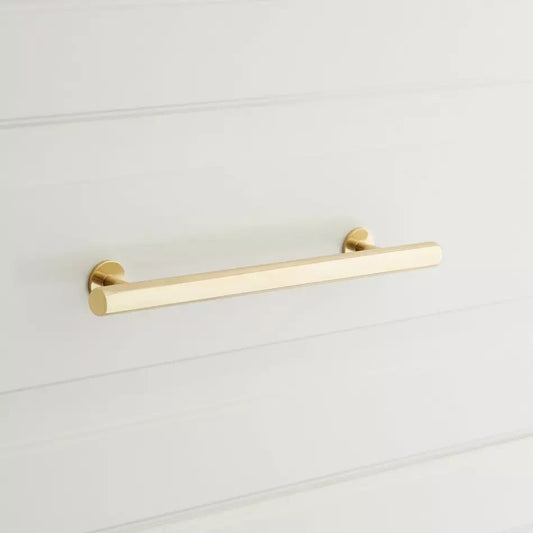 Signature Hardware 6" Diehl Adjustable Round Brass Drawer Pull - Satin Brass