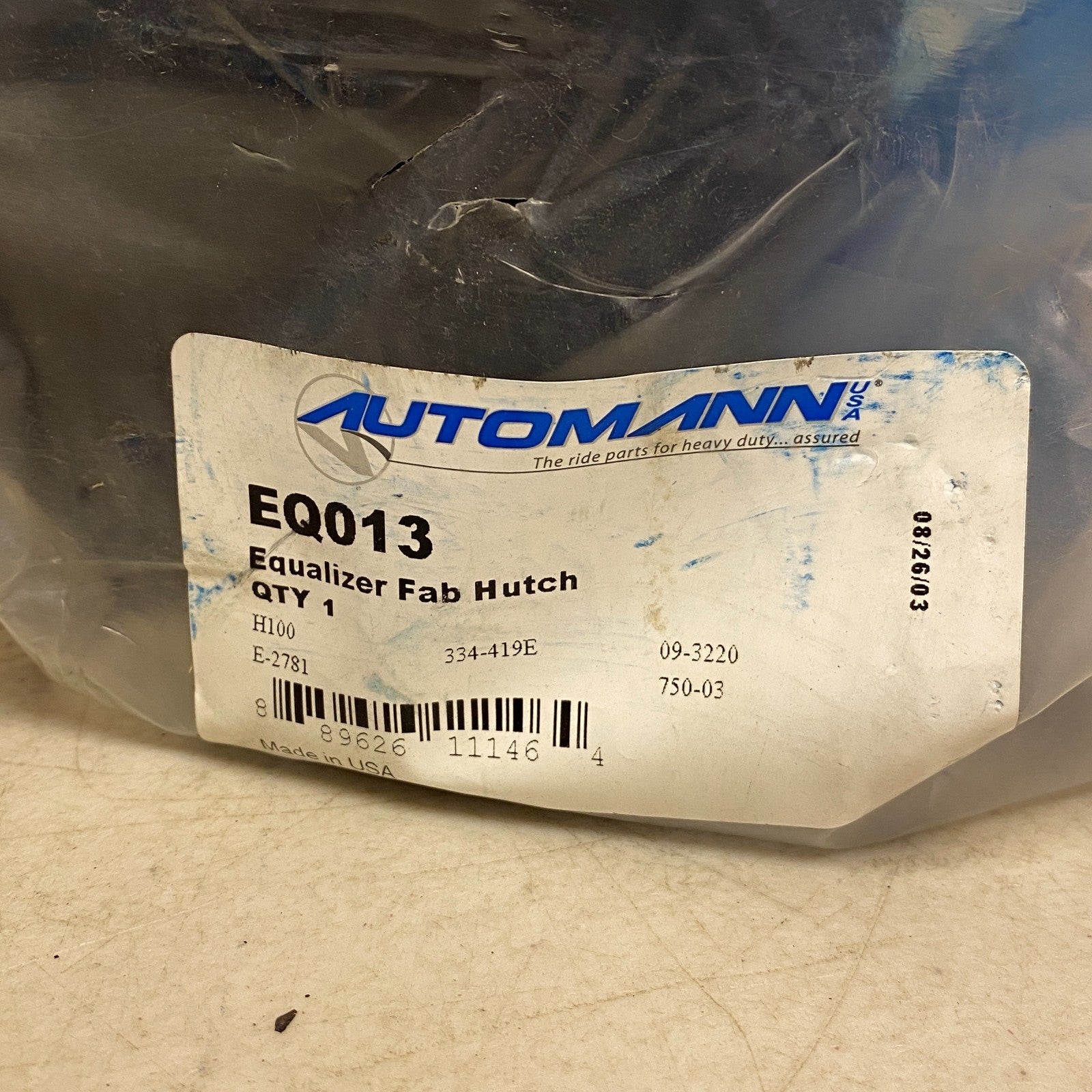 AUTOMANN Hutch Equalizer Beam Fabricated Steel with Bushing Model EQ013