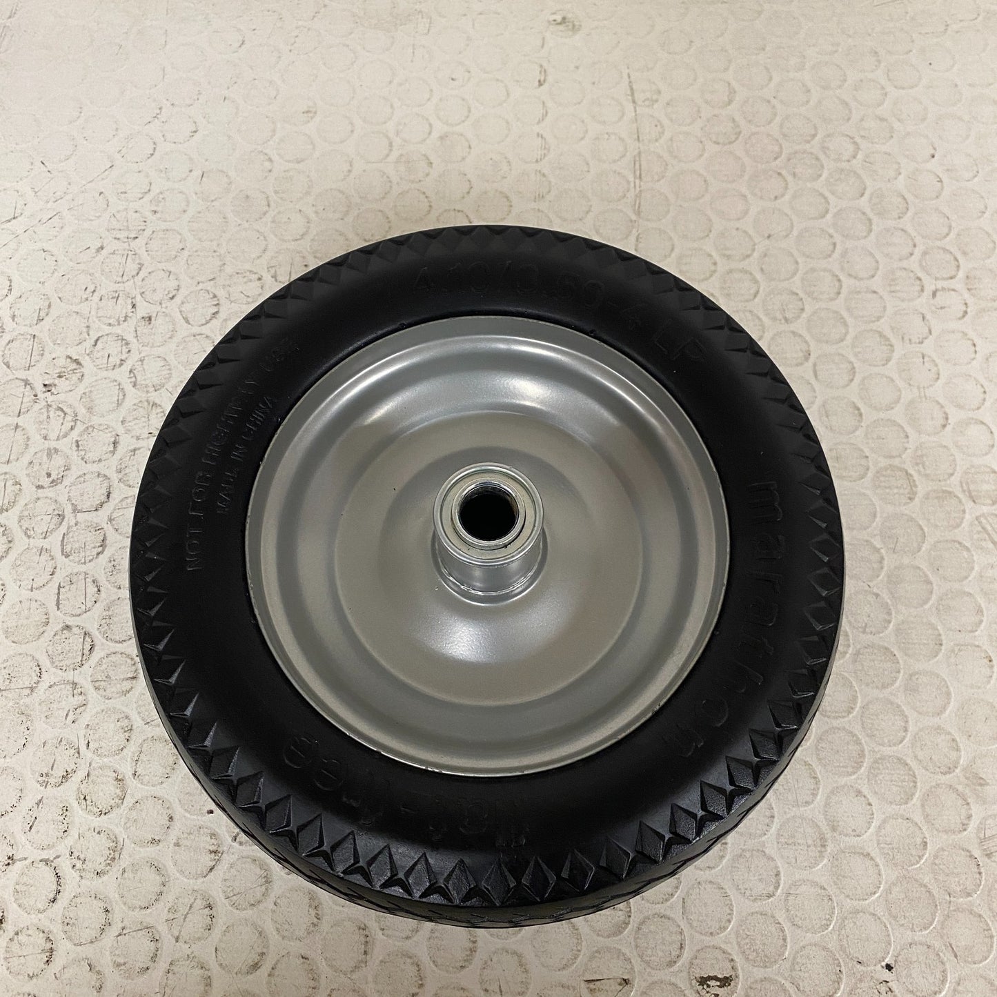 MARATHON Flat-Free Tire & Wheel 4.10/3.50-4" Solid Rubber Hand Truck Cart Wagon