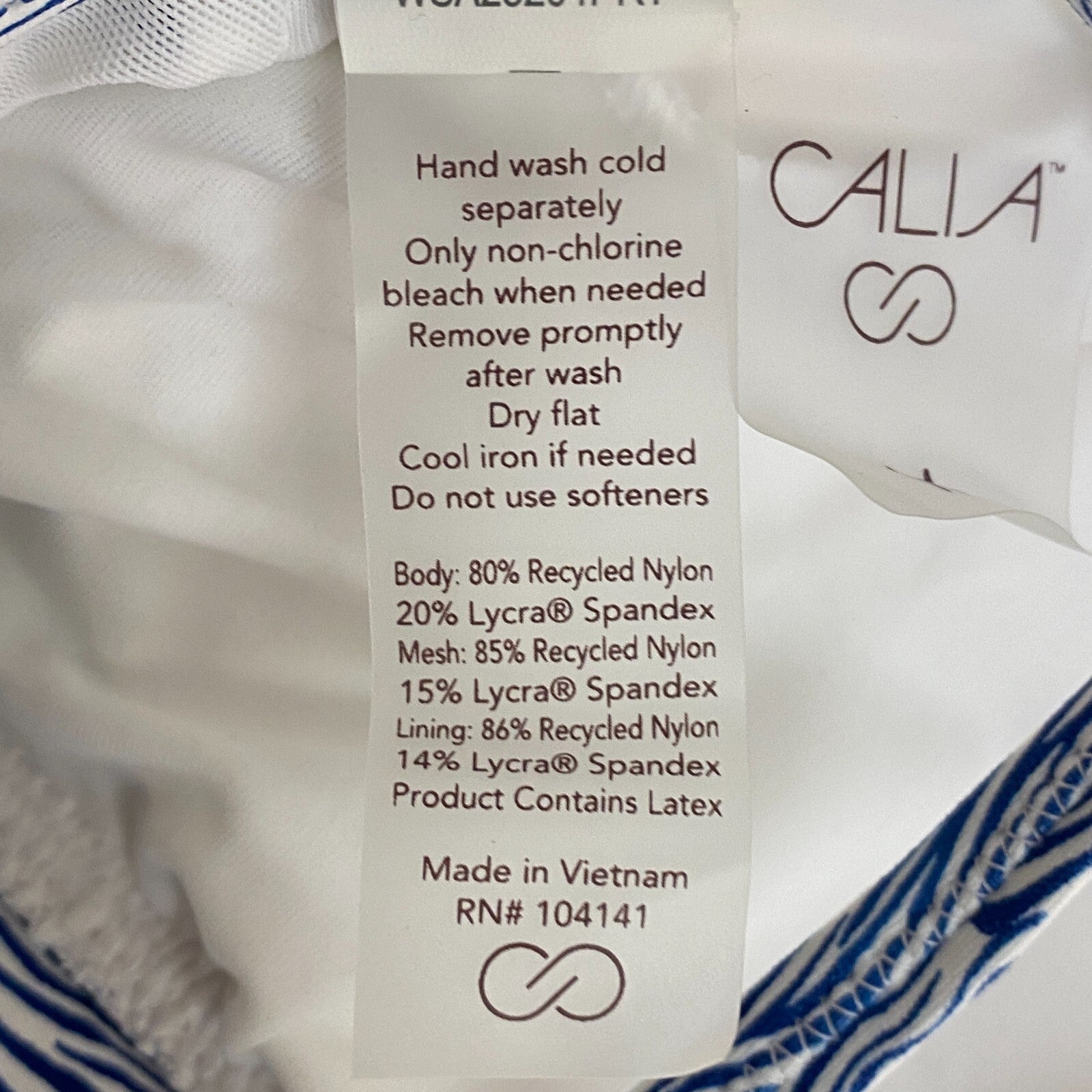 Calia Womens Ruched Front Cross Racerback Swim Top Wave Blue WSA23204PRT New!