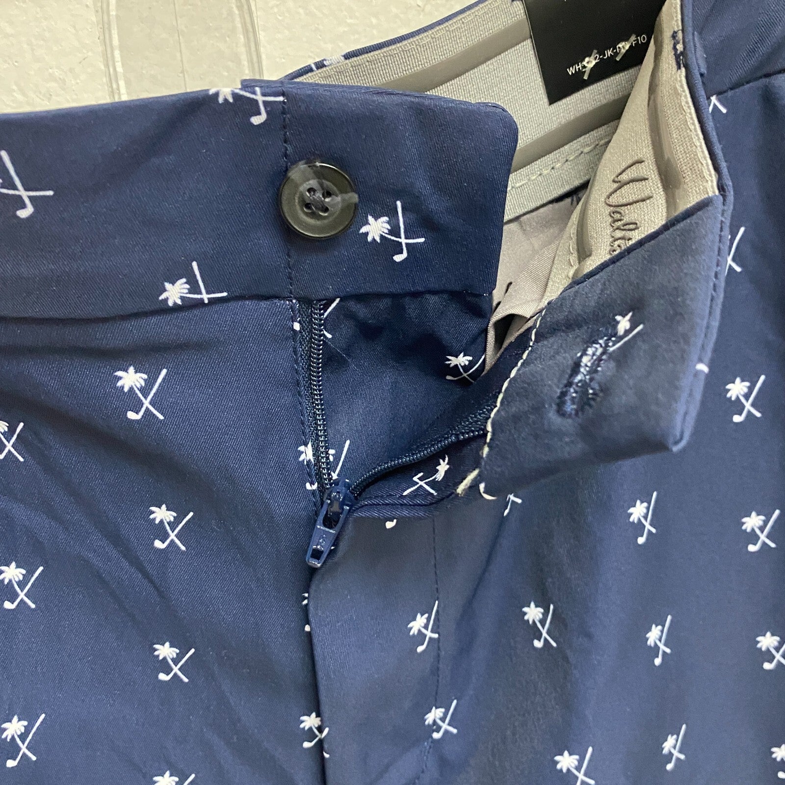 Walter Hagen Men's 10" P11 Palm Clubs Print Short Palm Club Navy MGA14188