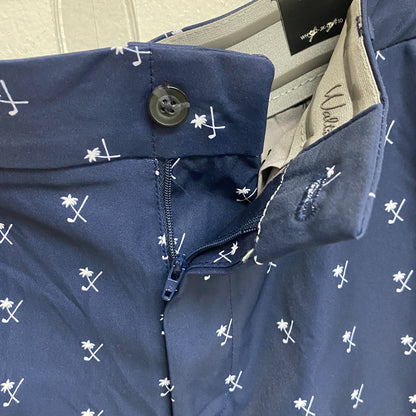 Walter Hagen Men's 10" P11 Palm Clubs Print Short Palm Club Navy MGA14188