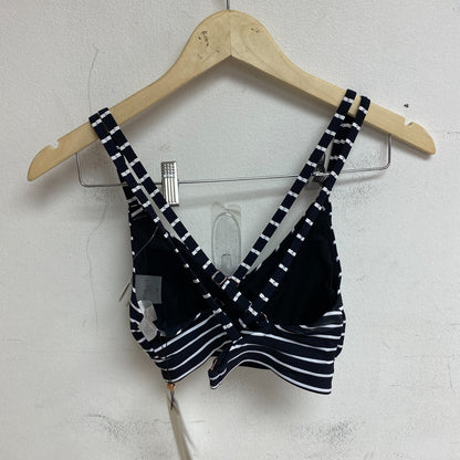 Calia Women's Runched Front Cross Back Racerback Top Stripe Black WSA23204PRT