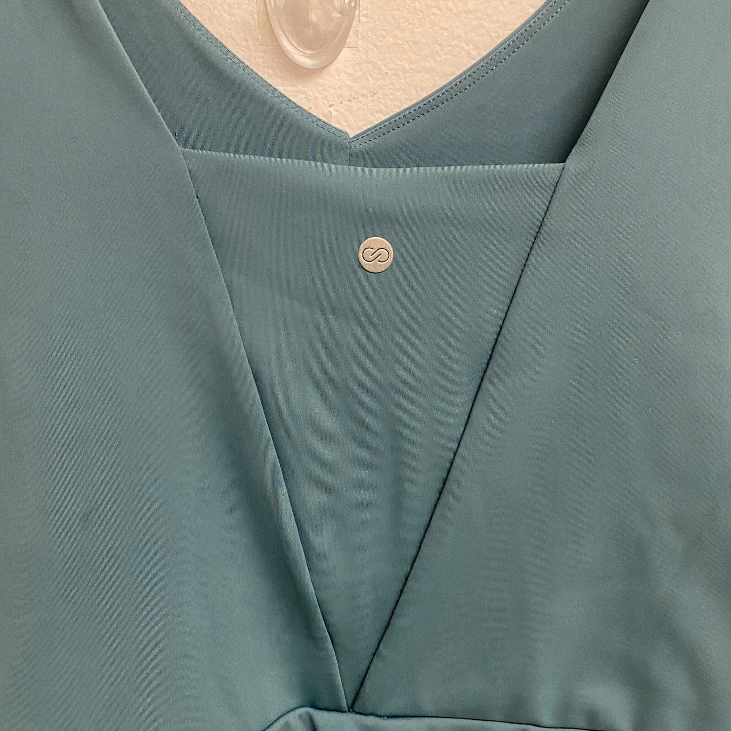 CALIA SLVS Power Move Relaxed Smart V-Neck Dress Deep Aqua WCG19005