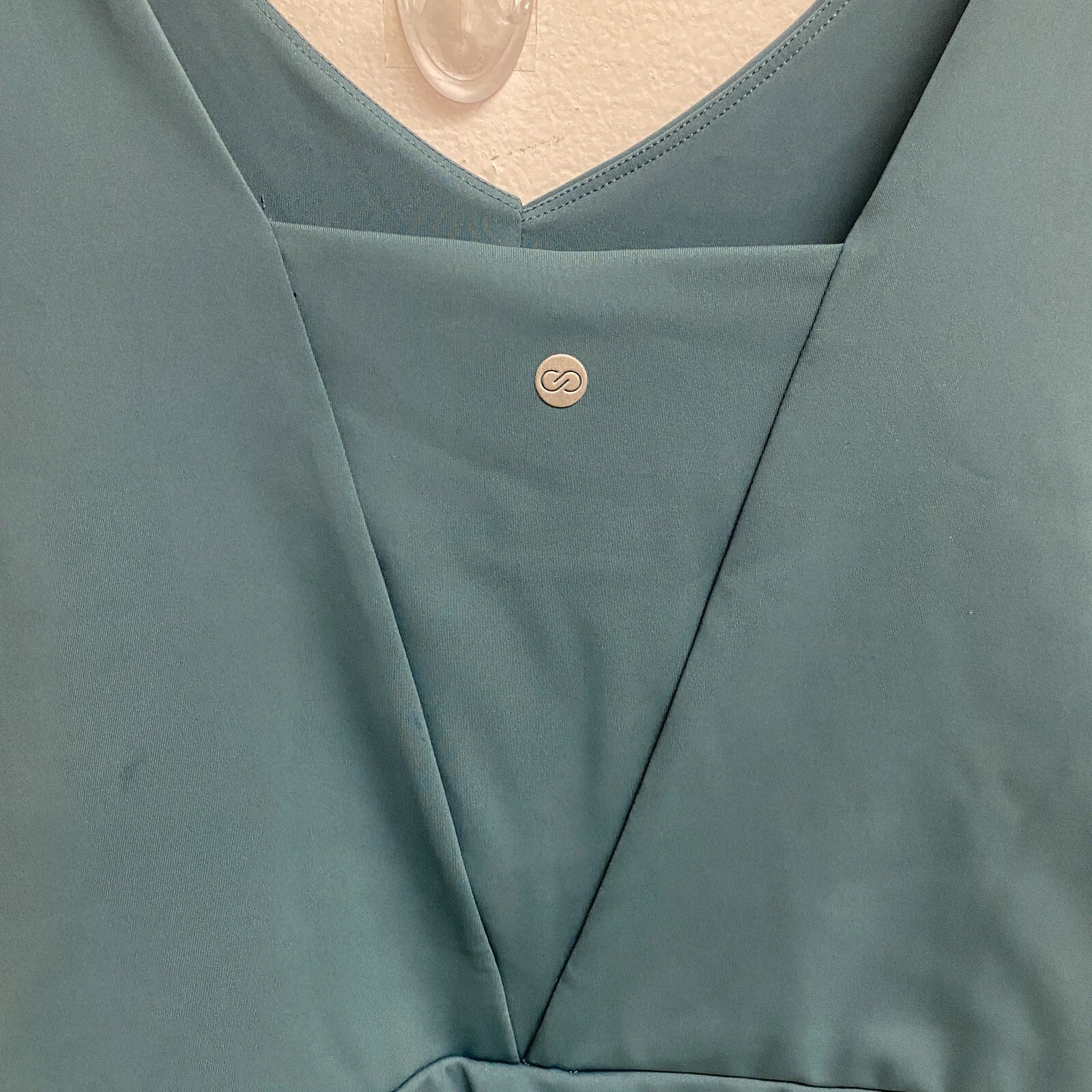 CALIA SLVS Power Move Relaxed Smart V-Neck Dress Deep Aqua WCG19005