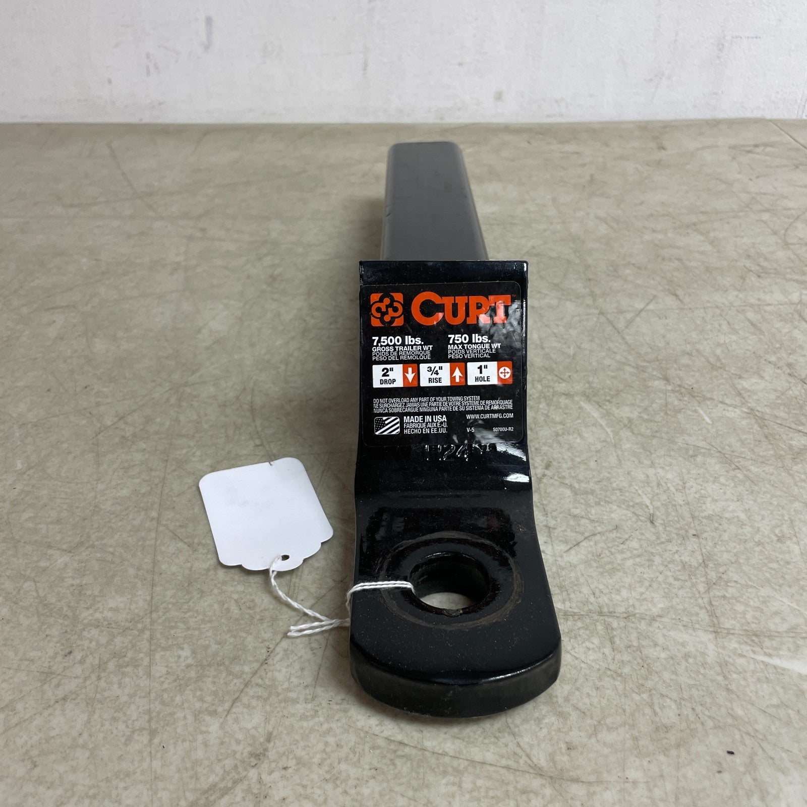 CURT S0700U-R2 Trailer Ball Mount 2" Shank 2" Drop 7,500 lb Towing Capacity