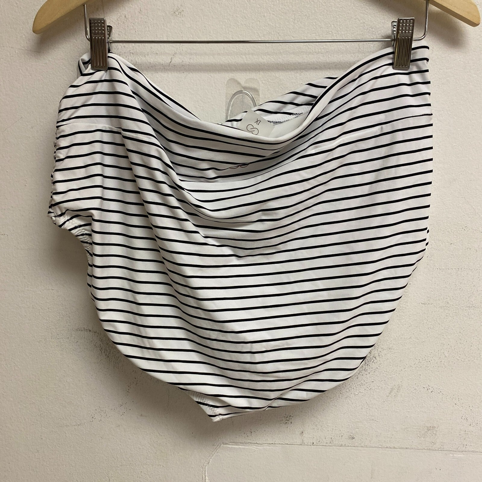 Calia Womens Cross Front HW Bottom Simple Stripe Black/ White WSA21403PRTXWP