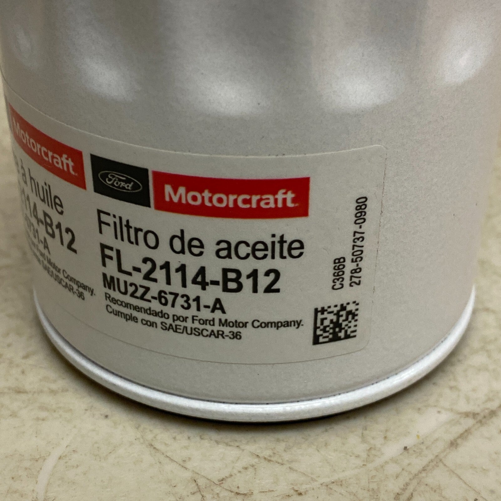 Ford Motorcraft Oil Filter FL-2114-B12 , MU2Z-6731-A