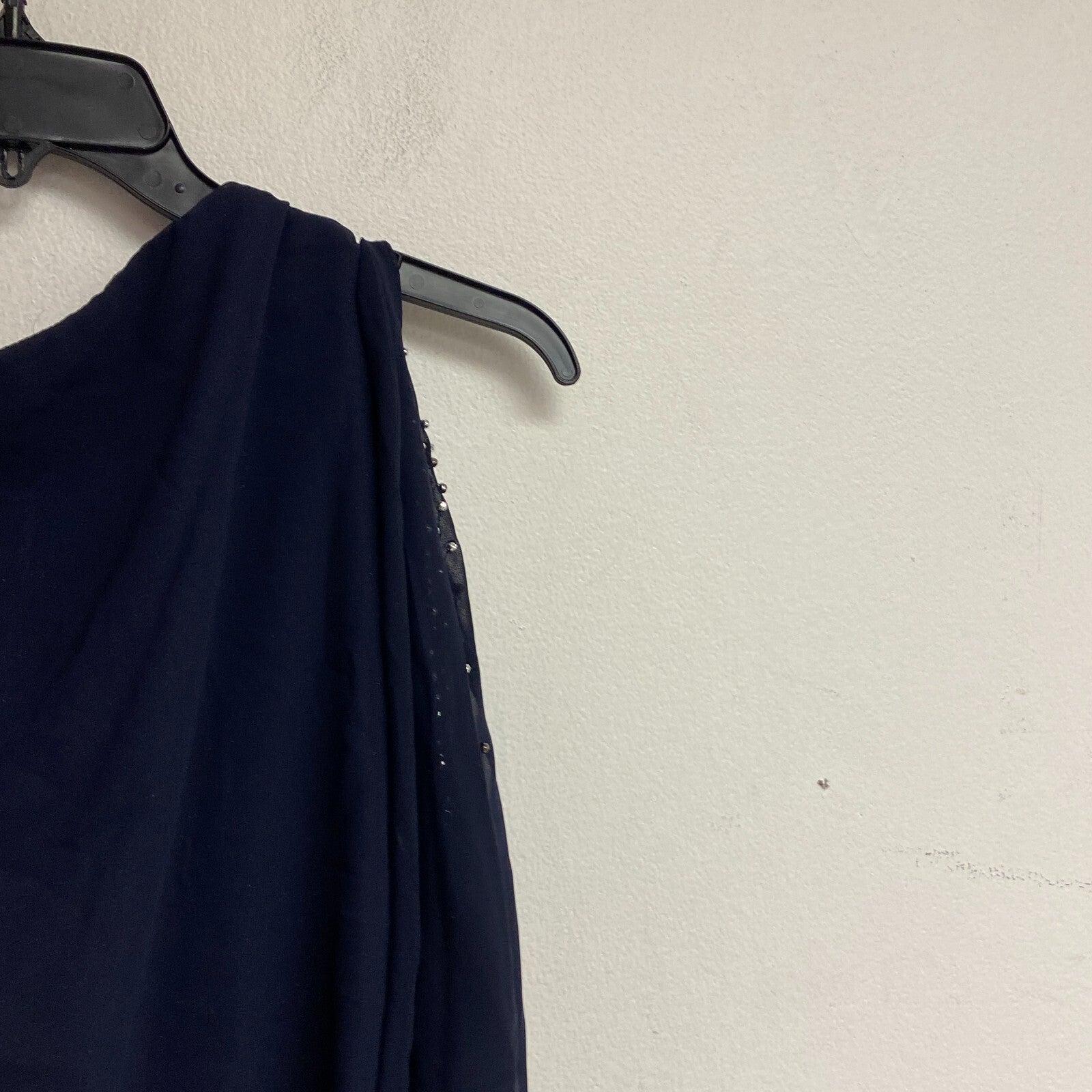 Dj-jaz 3/4 sleeve embellished sheath dress open slit sleeves Size 18 navy blue