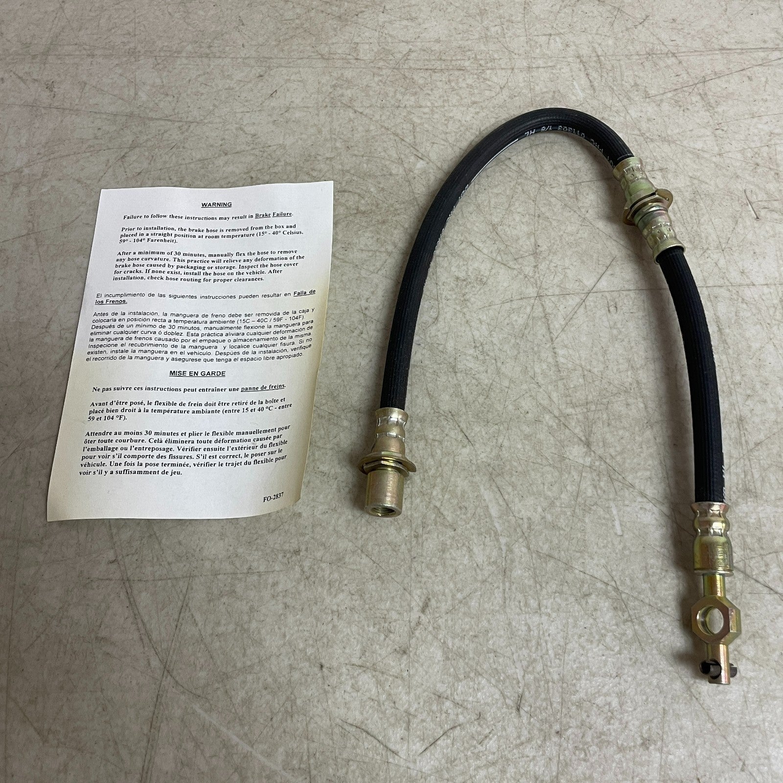 CarQuest Wearever Brake Hose Assembly BHA38789 Banjo-Female Fittings