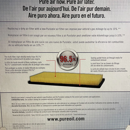 Purolator Classic Engine Air Filter A33591 Blocks 99% Dirt