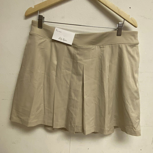 Lady Hage Womens 16" Pleat Skort Light Khaki Solid Stylish Trendy WGH37004