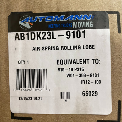 Automann AB1DK23L-9101 Rolling Lobe Air Spring 5700lb @ 80 PSI 15.5" Height