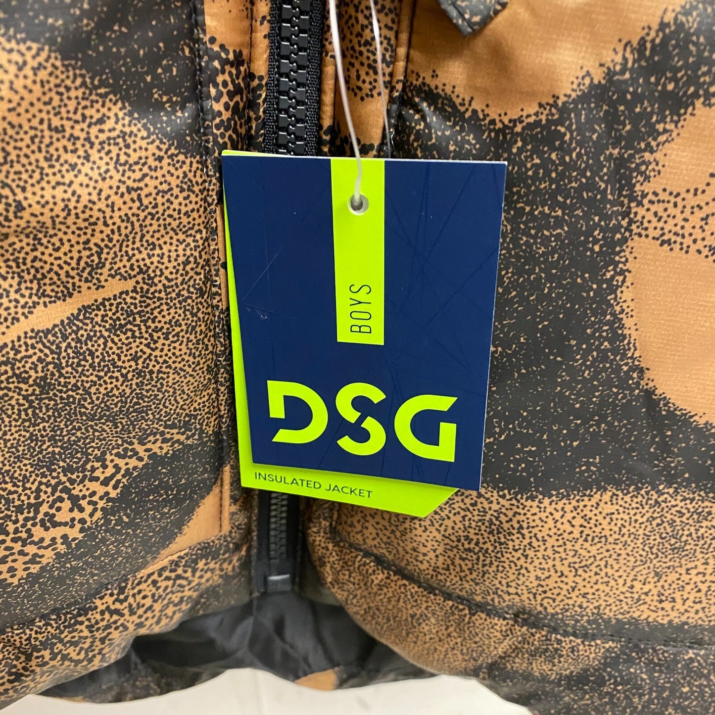 DSG Boys Insulated Puffer Jacket PRT Warm Cinnamon DOT Camouflage DOG23501PRTA