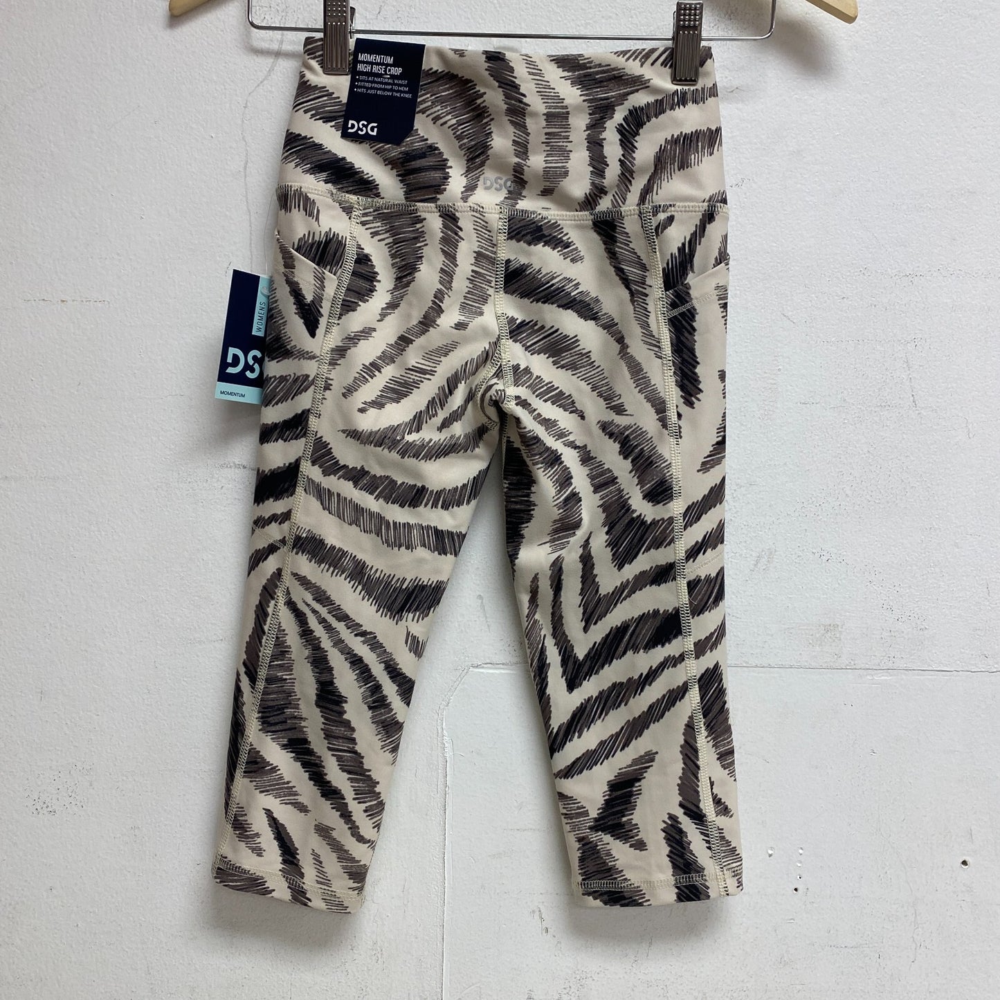 DSG Women's Momentum Performance Cropped Leggings Trippy Zebra Sand DAW12328PRT