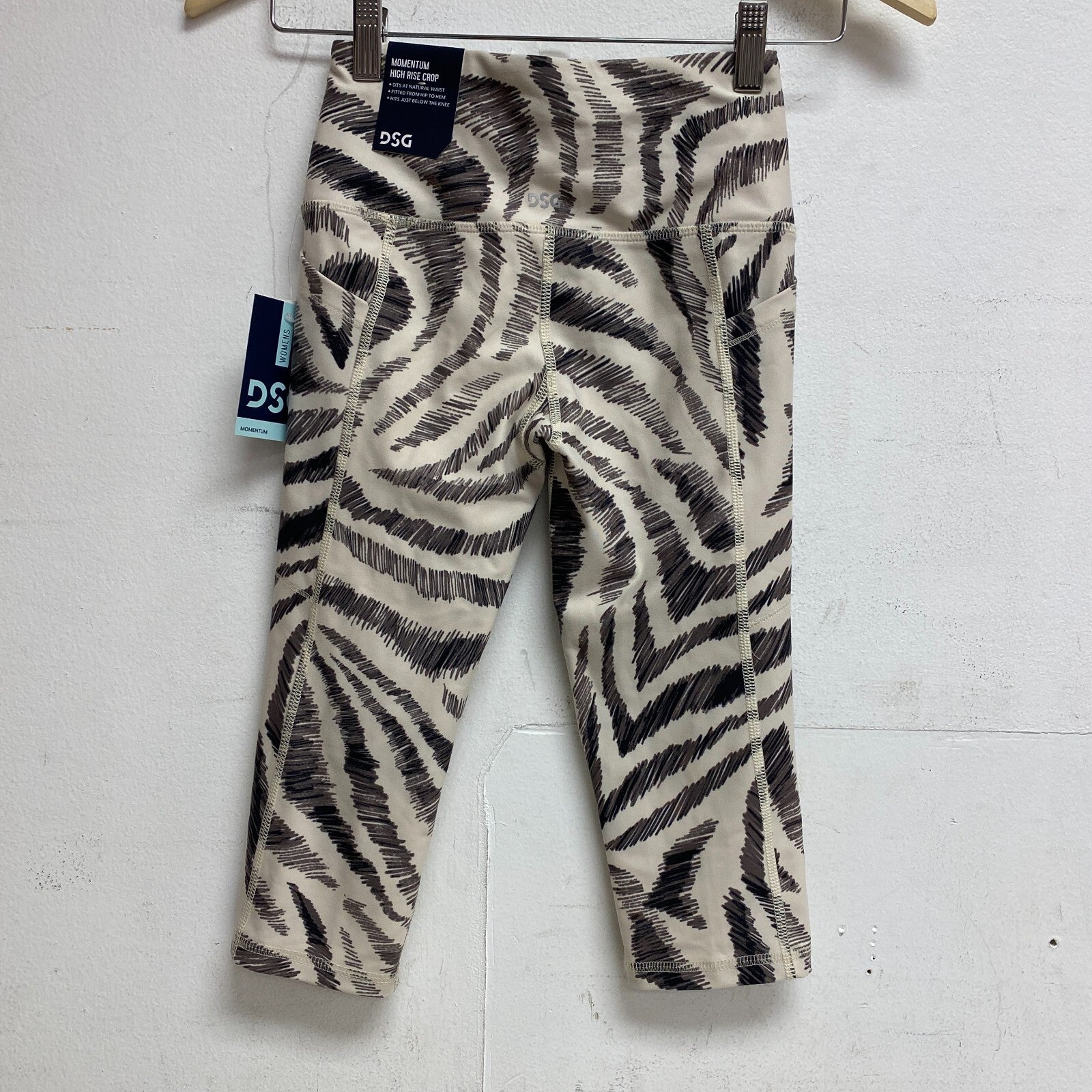 DSG Women's Momentum Performance Cropped Leggings Trippy Zebra Sand DAW12328PRT