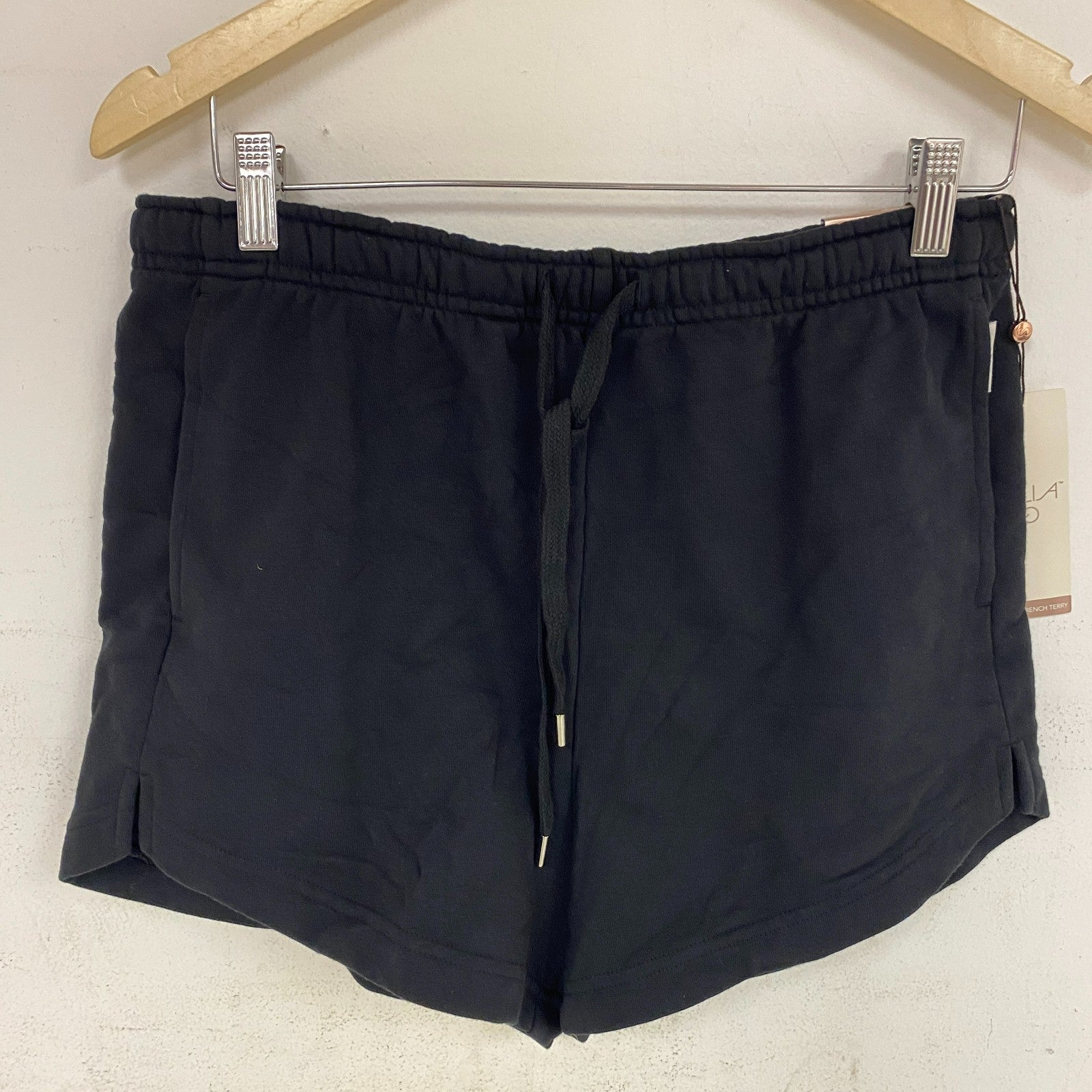 CALIA Womenâs French Terry High Rise Sweatshort Pure Black WAX12384