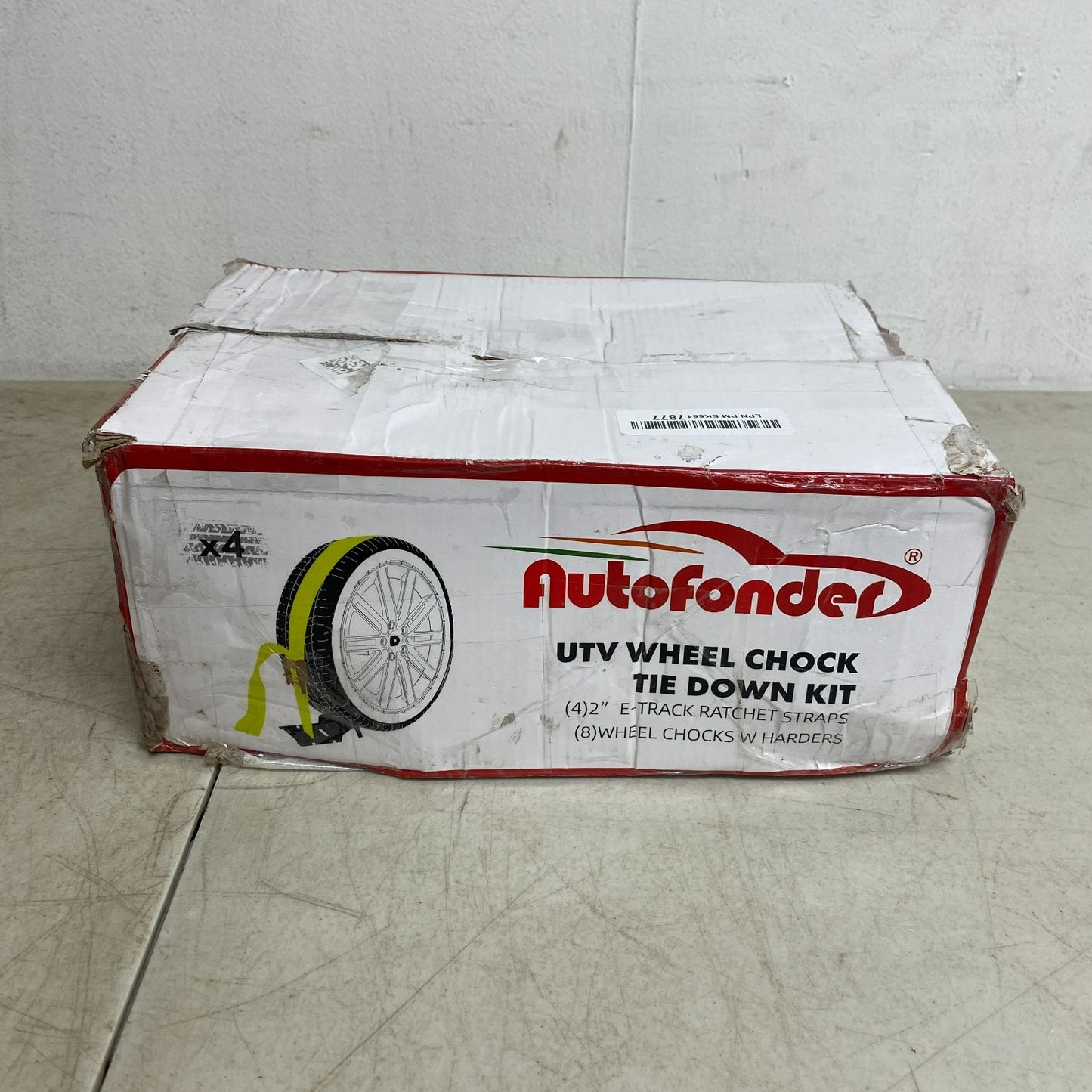 Autofonder Wheel Chock 4-Pack w/ 2x9ft E-Track Tie-Down Kit 4500lb