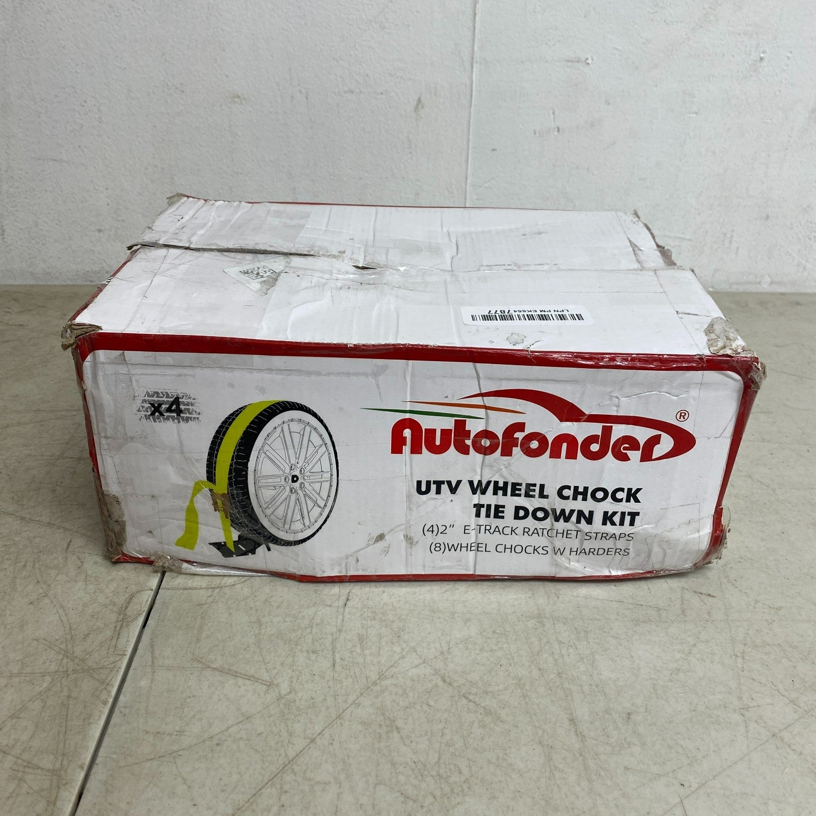 Autofonder Wheel Chock 4-Pack w/ 2x9ft E-Track Tie-Down Kit 4500lb