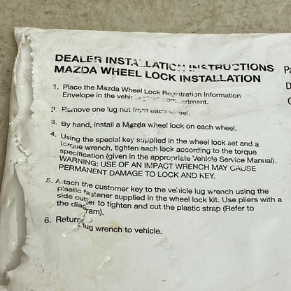 Mazda Alloy Wheel Lock Set 0000-89-120C , #752-1CP