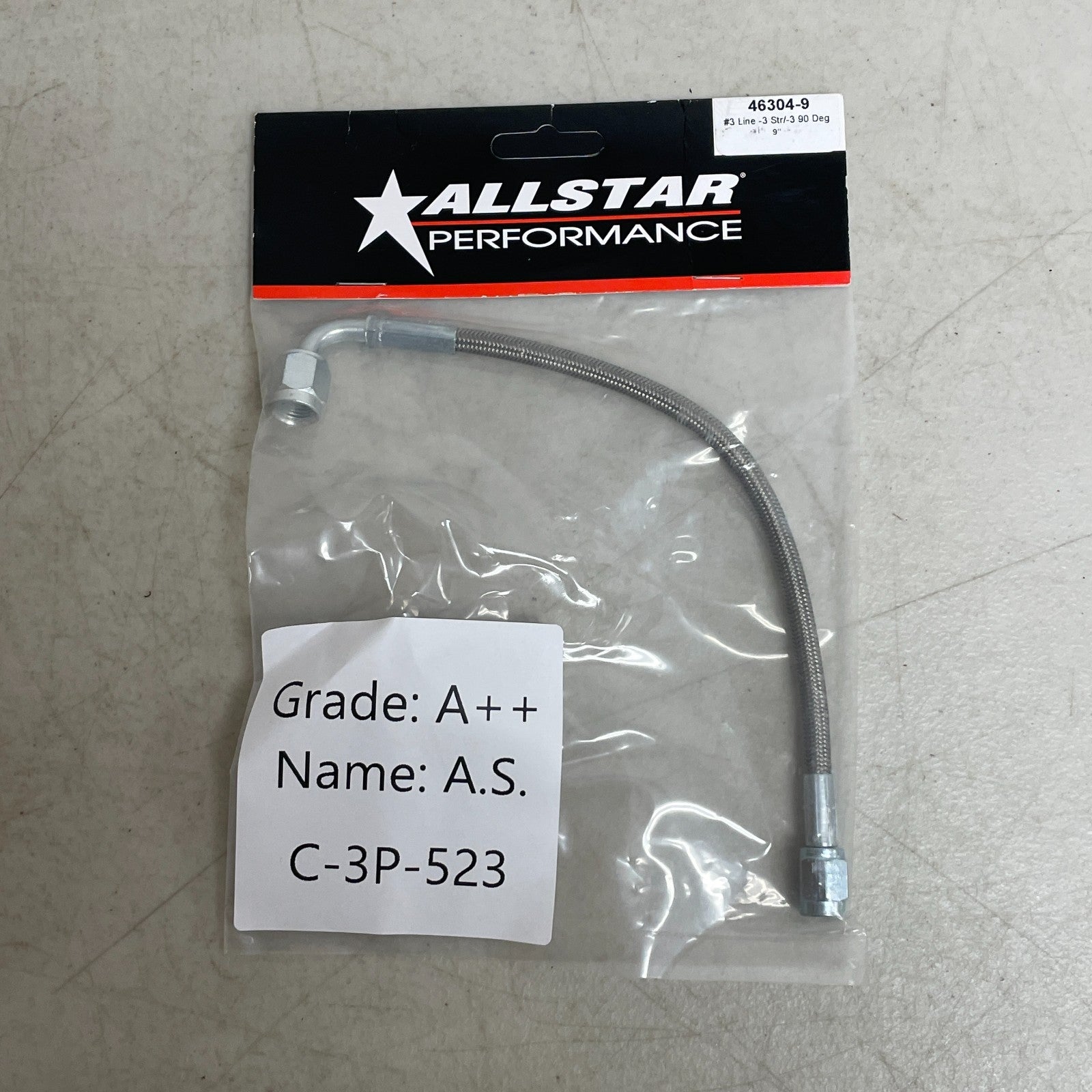 ALL STAR 12″ Braided Stainless Steel Brake Line Hose 3AN Straight End Universal