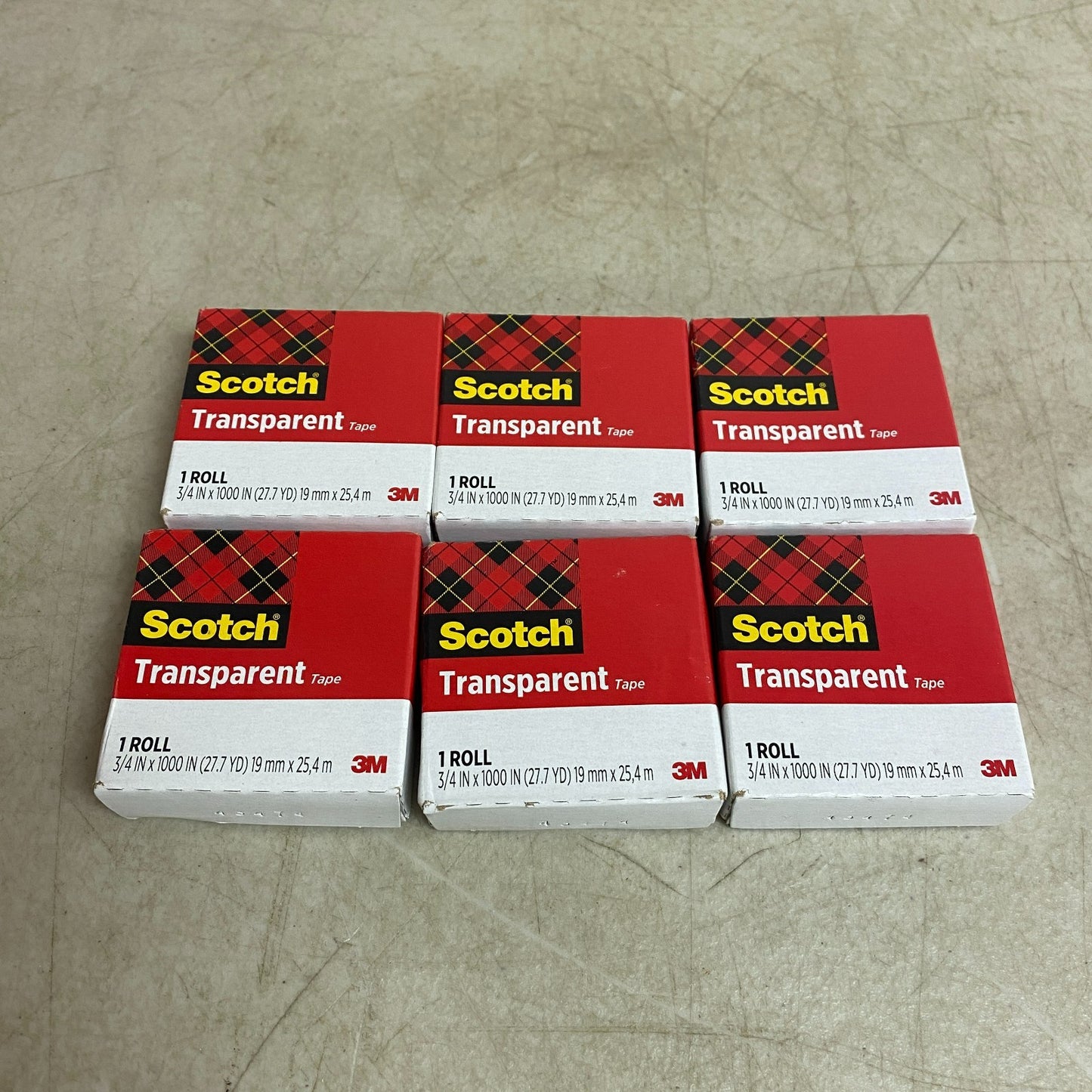 Scotch Transparent Tape 3/4″ × 1,000″ Premium Clear (Glossy)  6 Roll Pack