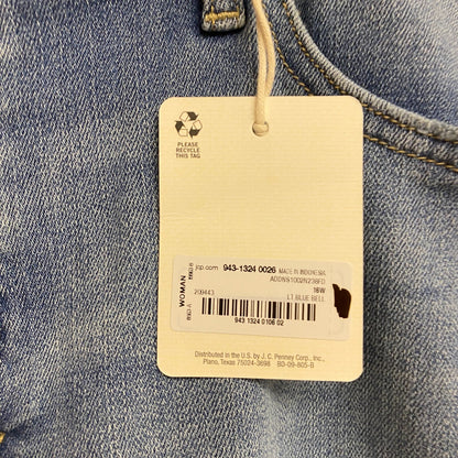 Ana Women's High Rise Exposed Button Skinny Jeans Size 16W Color Light Blue Bell