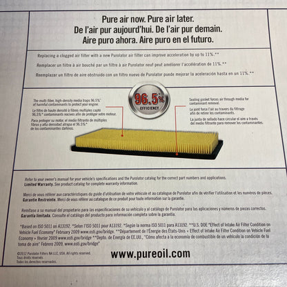 Purolator Classic Engine Air Filter Panel 13.63″ × 6.75″ A23436 Volvo Fit