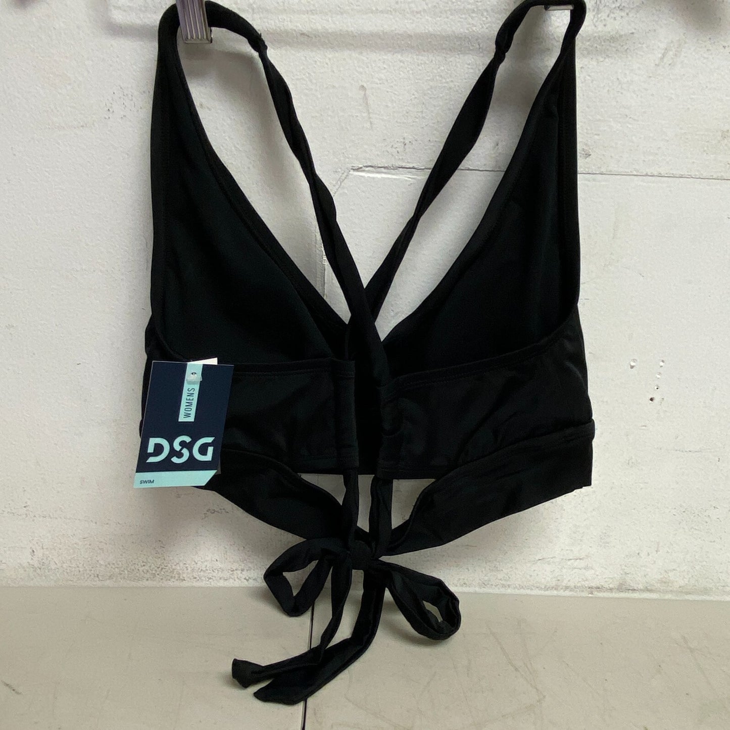 DSG Women's Rexi Swim Bralette Top Halter Straps Pure Black DSW2981 Brand New