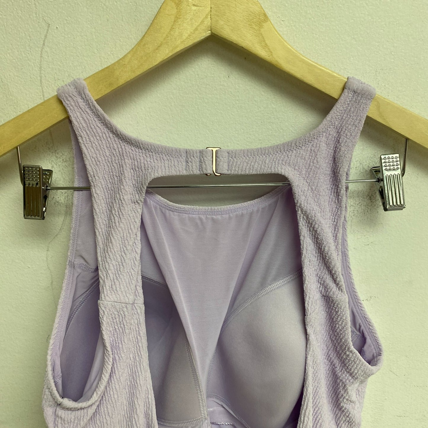 CALIA WOMENS OPEN BACK HIGH NECK ONE PIECE LILAC FLASH WSA23103N