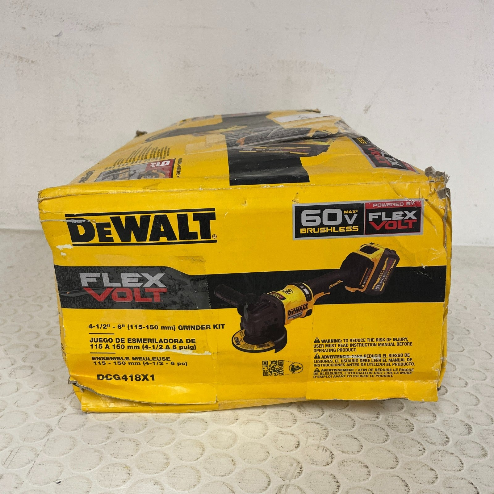 DEWALT FLEXVOLT 60V MAX Brushless Angle Grinder Kit DCG418X1 Kickback Protection