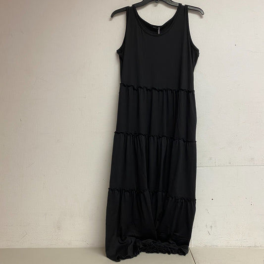 White Mark Dress For Women Long High Waist Tied Solid Dress Size Medium Black