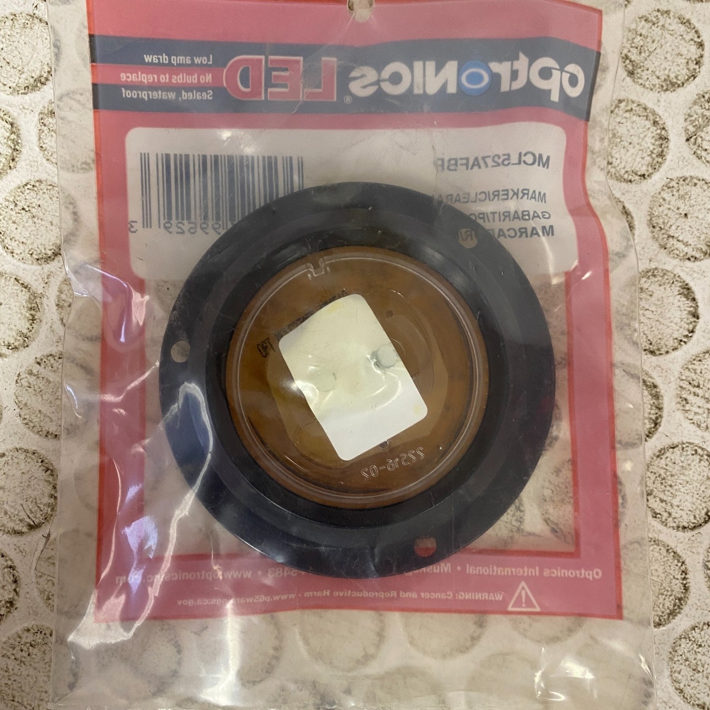 Optronics 2.5″ Round Amber LED Marker Light Flange Mount 5-Pack MCL527AFBP