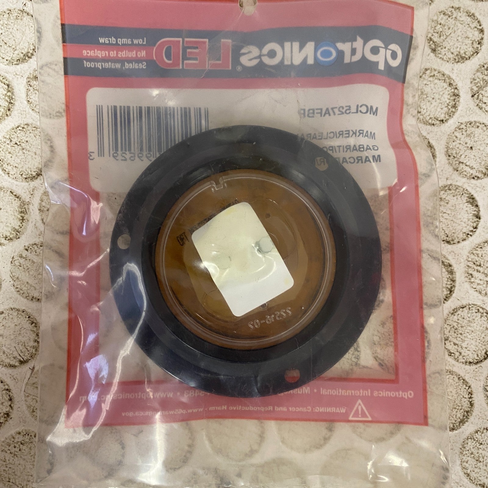 Optronics 2.5″ Round Amber LED Marker Light Flange Mount 5-Pack MCL527AFBP