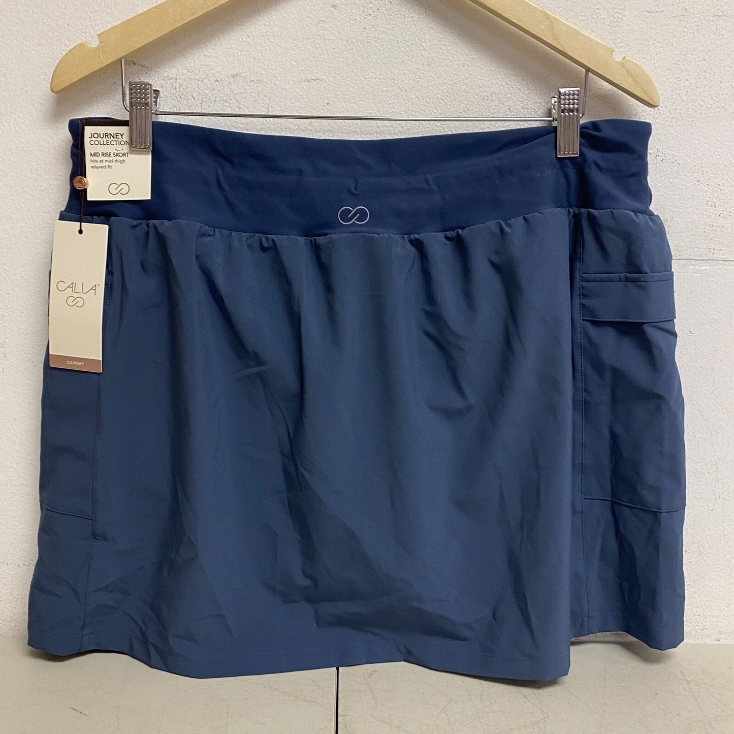 CALIA Women's Truelight Mid Rise Relaxed Fit Cargo Skort Ardosia Slate WAX12306