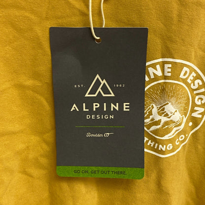 Alpine Design Men's AD M Long Sleeve Graphic Print Tee AD Logo/Gold ADM23200 New