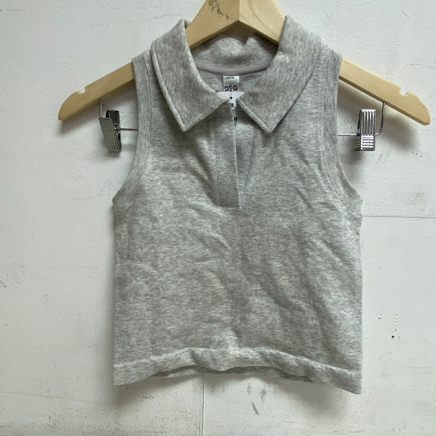 DSG Twitch + Allison Women's Seamless Collared Tank Top Light Heather Grey