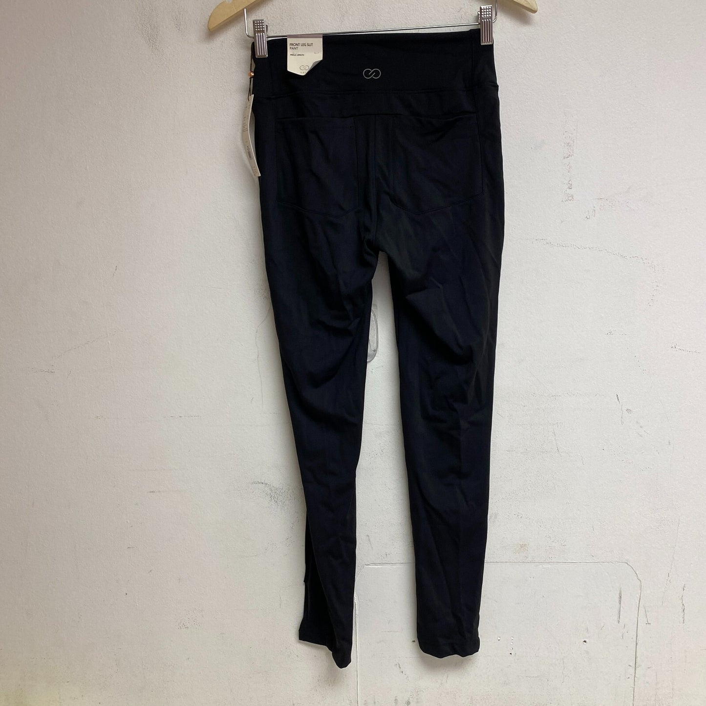 Calia Womens Front Leg Slit Pant Pure Black Ankle Solid Stylish WCG35001