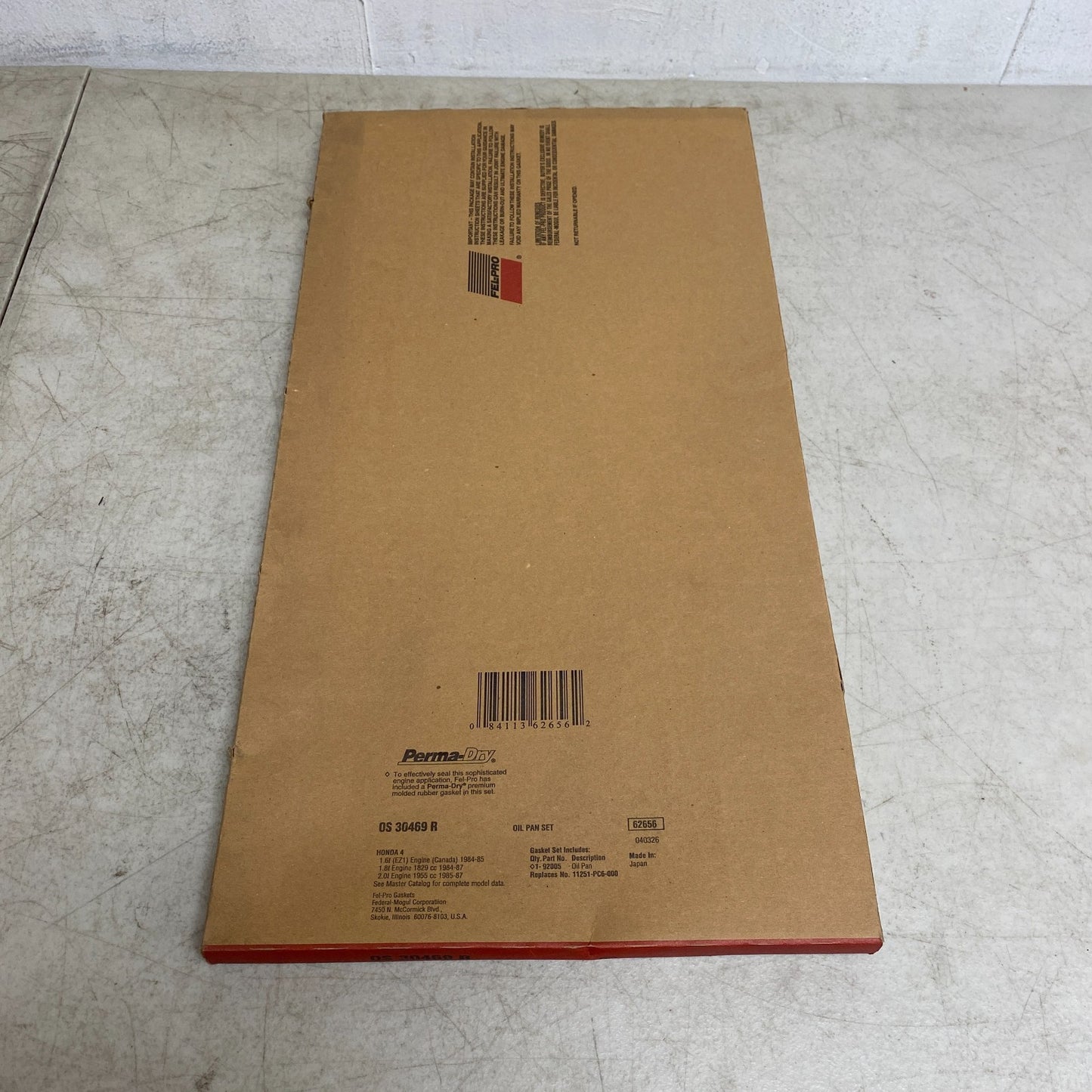 Fel-Pro OS30469R Oil Pan Gasket Set Honda 1984-1989 Accord 1983-1987 Prelude