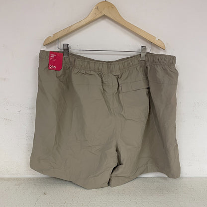DSG Menâs 6" Nylon Athletic Shorts Khaki Lightweight Quick-Dry BOSSM13131