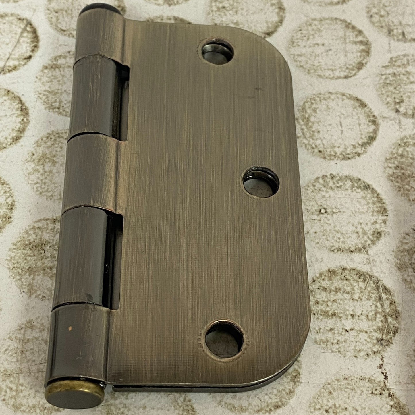 Signature Hardware 3-1/2" Rounded Steel Door Hinge With Plain Bearing 3-pk Brass