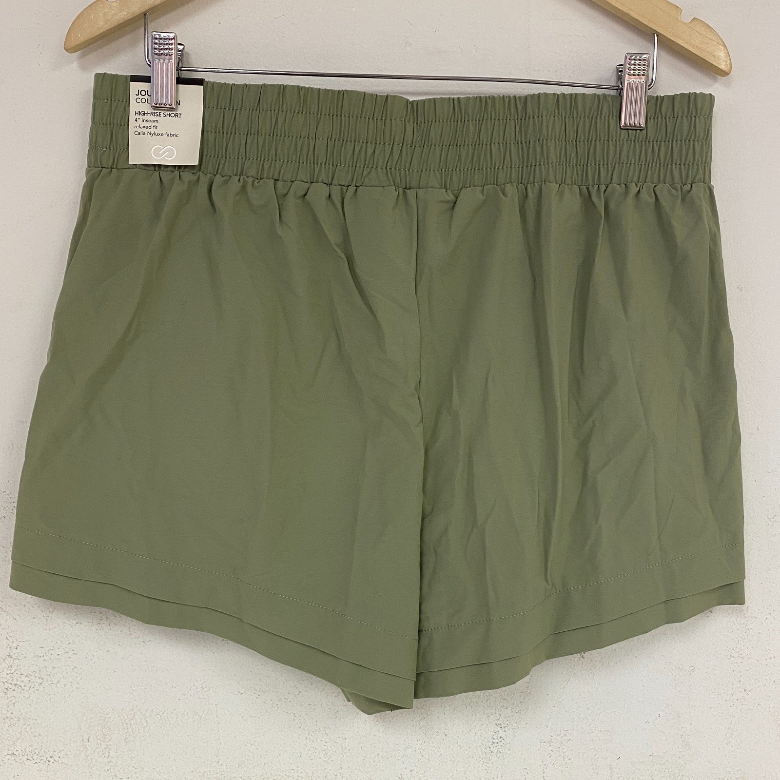 Calia Womens 4â³ Journey High Rise Double Layer Hem Short Smudge Sage WAX12260