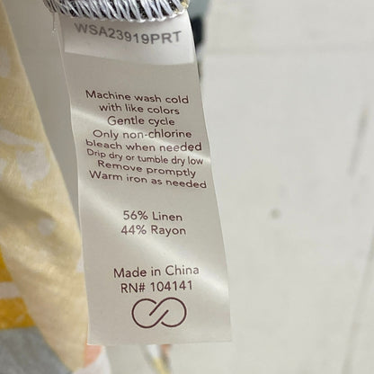 Calia Womens Coverup Oversized Long Sleeve Button Down Multi Palm WSA23919PRT