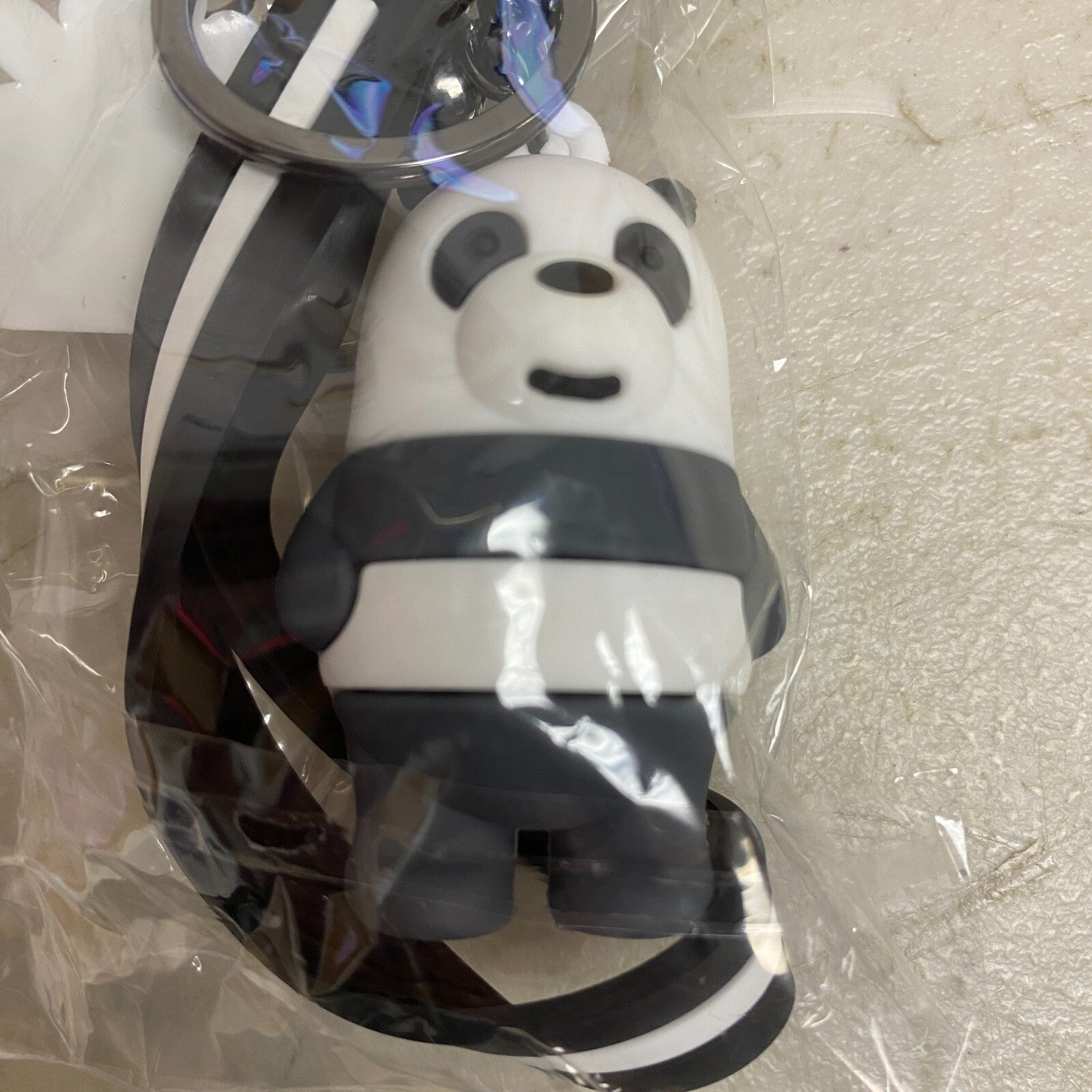 Assorted Silicone We Bare Bears Panda Bear Keychain With Camera Accessory